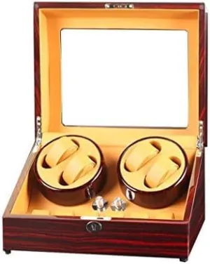 Storage Display Box (Color : D) (F) Mechanical Watch program boule topographical slip Shaker Automatic Watch Winder Box, 5 Rotation Modes, 4 Winder Positions with 6 Watches 