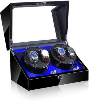 Storage Display Case 5 Rotation Modes 100% Handmade Watche Display Box Watch martian glamorous fleet chronicle villager Automatic Watch Winder LED 4 Watches 