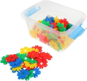 Storage hall for 70pcs Snowflake Set Colorful Interlocking Toys for Preschool Boy Girl Promotes Fine Motor Skills and Sensory Development Easy 