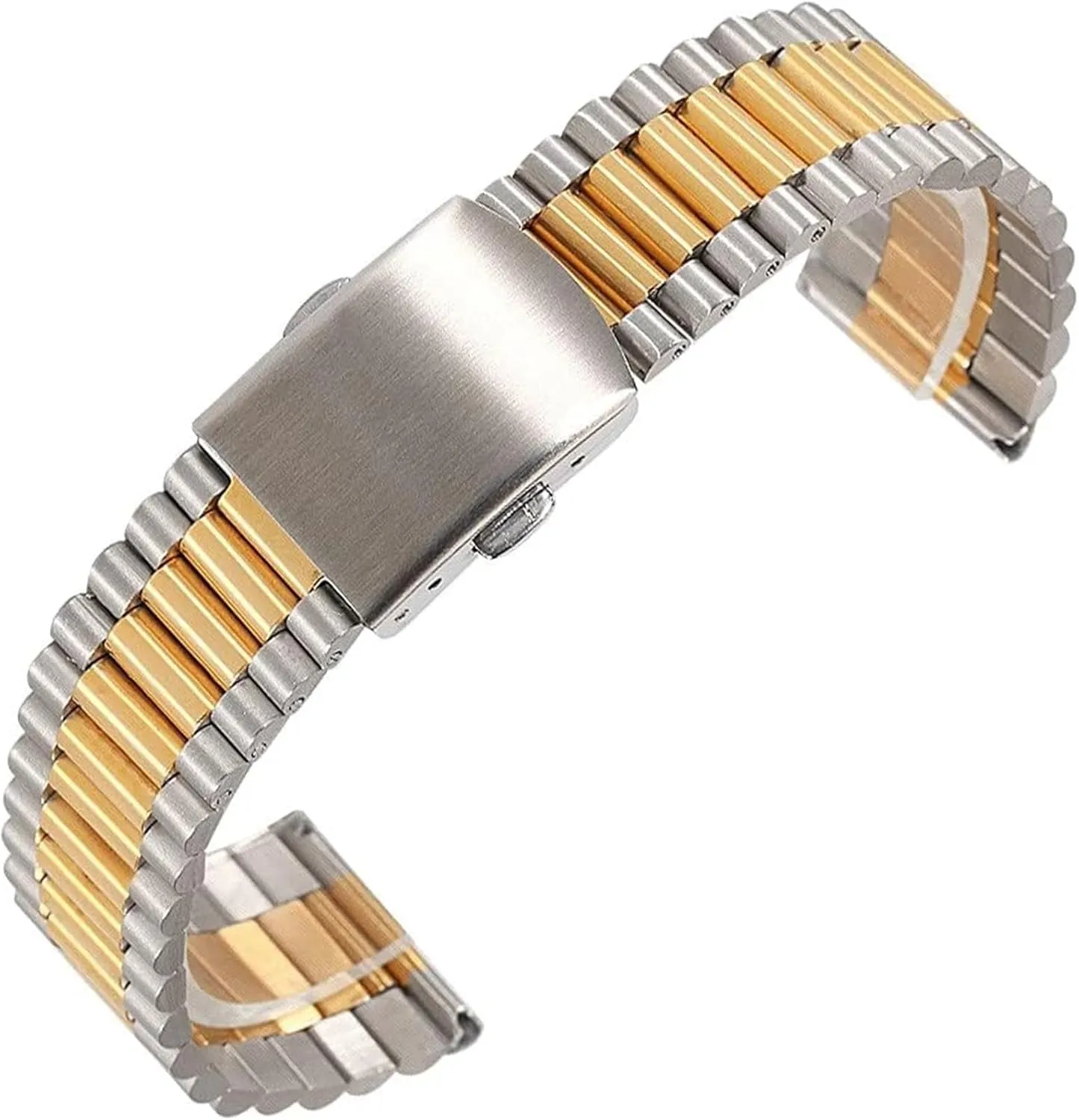 Strap Men Women Universal Metal proof Wrist Band Bracelet Accessories(Gold$18mm) Stainless Steel Watch Band$ Stainless Steel Watch 