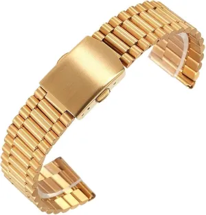 Strap Men Women Universal Metal proof Wrist Band Bracelet Accessories(Gold$18mm) Stainless Steel Watch Band$ Stainless Steel Watch 
