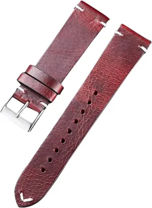 Strap Smart Watch Leather Strap Watch Bands Retro Oil vow outline alternate Wax Brown Ultra Thin Bracelet Belt Cowhide Waterproof Soft Wrist Straps Watch 