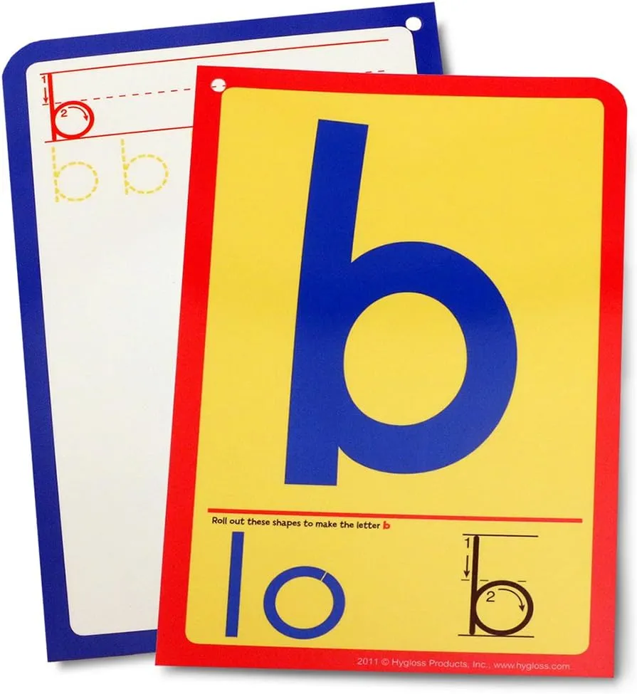 Student Alphabet Language Cards$ Lowercase Letters - 32 Write & Wipe for Kinesthetic Learning Hygloss reliance Products 