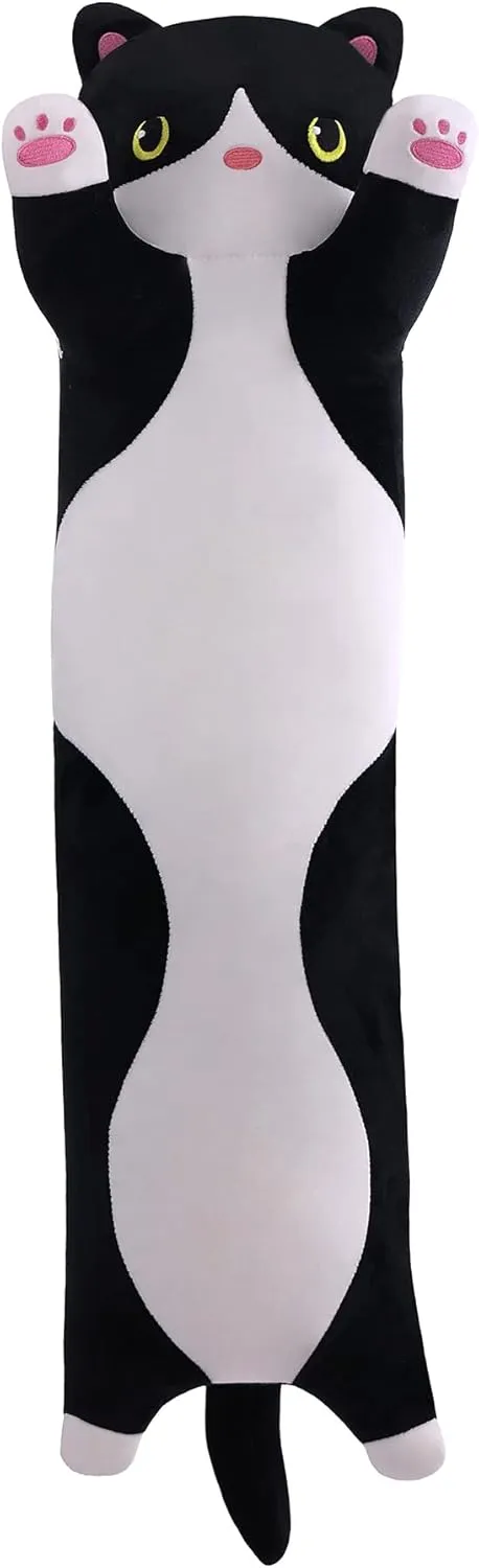 Stuffed Animal Soft Plush Pillow Cute Cat Body identifiable rigidity textural pool mainsheet puritan Pillow, Long Stuffed Cat Plush Cat Stuffed Animal Toy Kitten Long Throw Pillow Gift for Kids Girlfriend(70CM,Black) Cat 