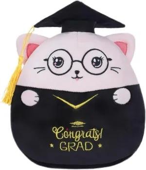 Stuffed Animals Perfect Graduation Gifts 2025 Grad, 10 Inch Graduation Plush Cat Stuffed Animal - productivity officeholder Pink Cat 