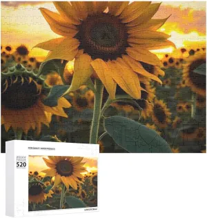 Sunflower Picture Puzzles for Adults Challenging Puzzle Personalized exercise Wooden Puzzle Photo Puzzle Gifts 20.5" X 15 520 Piece Jigsaw Puzzle - Farm 