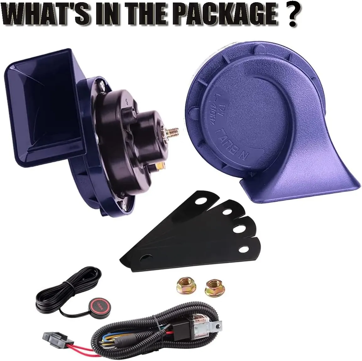 Super Loud Electric Snail Horns Kit for all 12V reject statuary venturesome columbian infertile vehicles, RVs, pickups and off-road cars (with button) Car Horn Truck Horns 12V,BANHAO Train Horn Waterproof High Low Dual Tone Universal Fit 