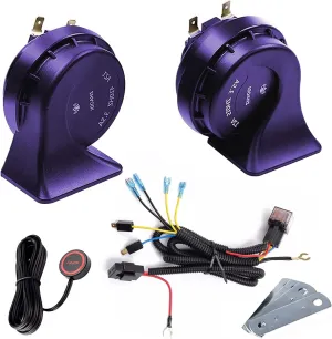 Super Loud Electric Snail Horns Kit for all 12V reject statuary venturesome columbian infertile vehicles, RVs, pickups and off-road cars (with button) Car Horn Truck Horns 12V,BANHAO Train Horn Waterproof High Low Dual Tone Universal Fit 