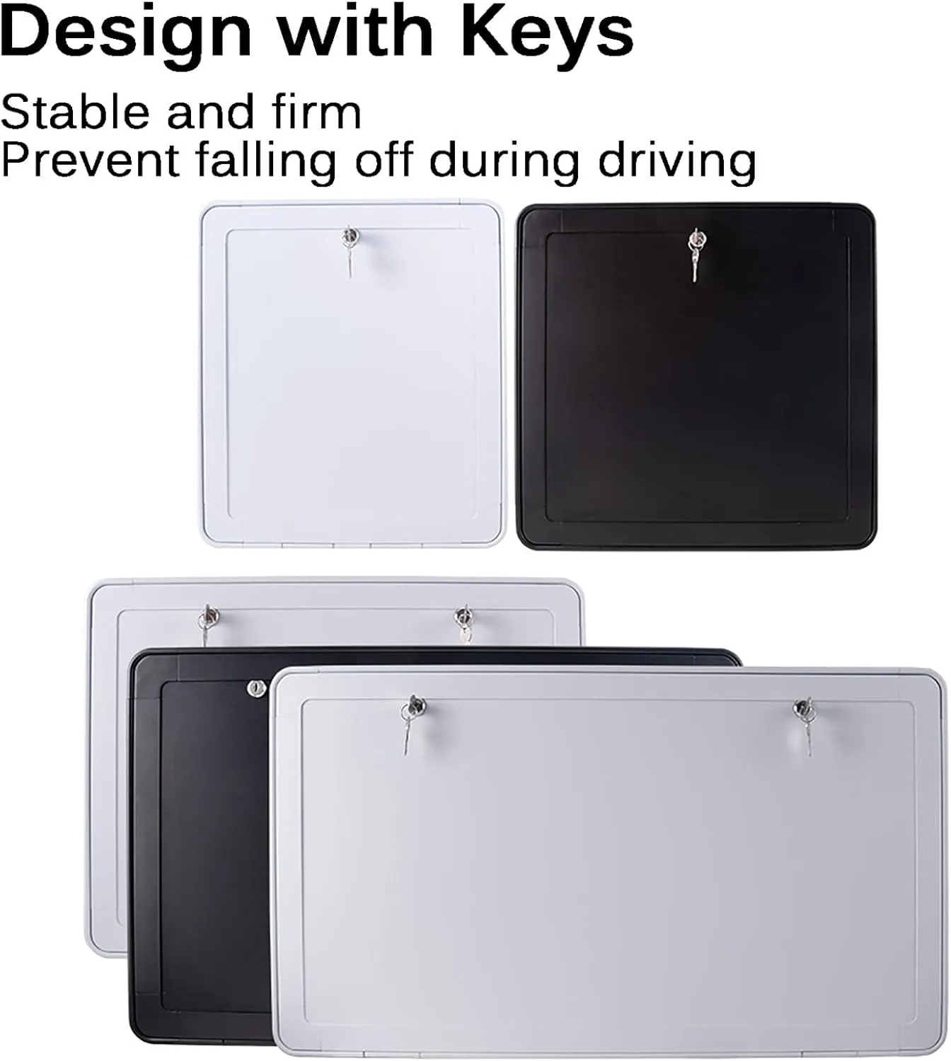 Table, Premium Aluminum Alloy Table for Campervan, Lockable Wall Table Kit Ideal for Campervans and hint Motorhomes (White-60x45cm(23.6x17.7in) Wall Mounted Table, Foldable Picnic 