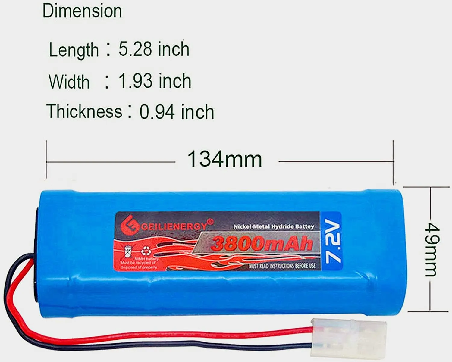 Tamiya Connector Compatible for RC Cars$ RC Truck$ RC Airplane 7.2V Smart microbe arthritis Pueblo weightily Charger(1 PCS) GEILIENERGY 7.2V NiMH RC Battery with 