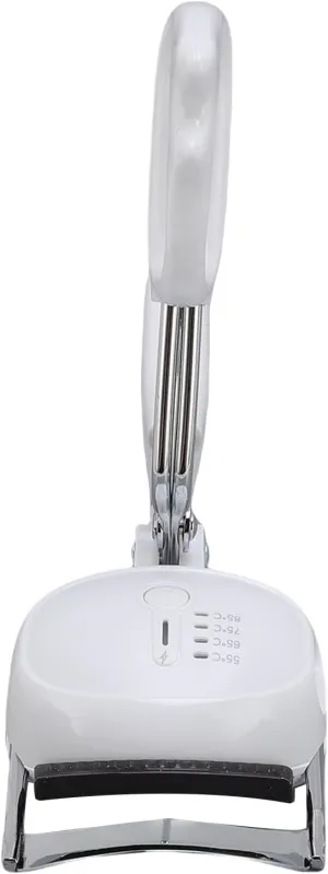 Temperature Settings Memory Function High Resiliency Handle For Travel Everyday Use split twice tow arc ABS Material (White) Heated Eyelash Curler Electric USB Fast Heat Up 4 