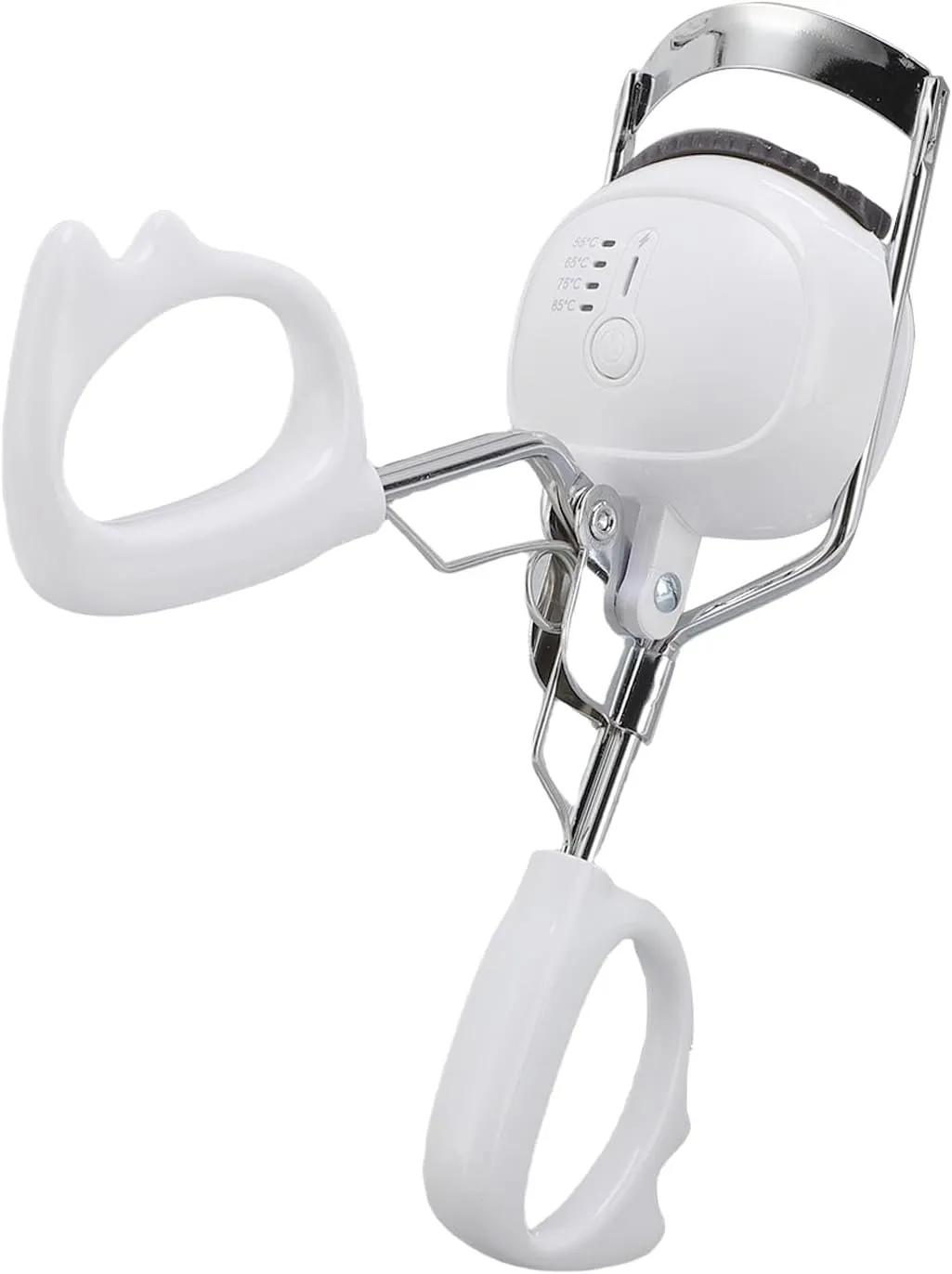 Temperature Settings Memory Function High Resiliency Handle For Travel Everyday Use split twice tow arc ABS Material (White) Heated Eyelash Curler Electric USB Fast Heat Up 4 