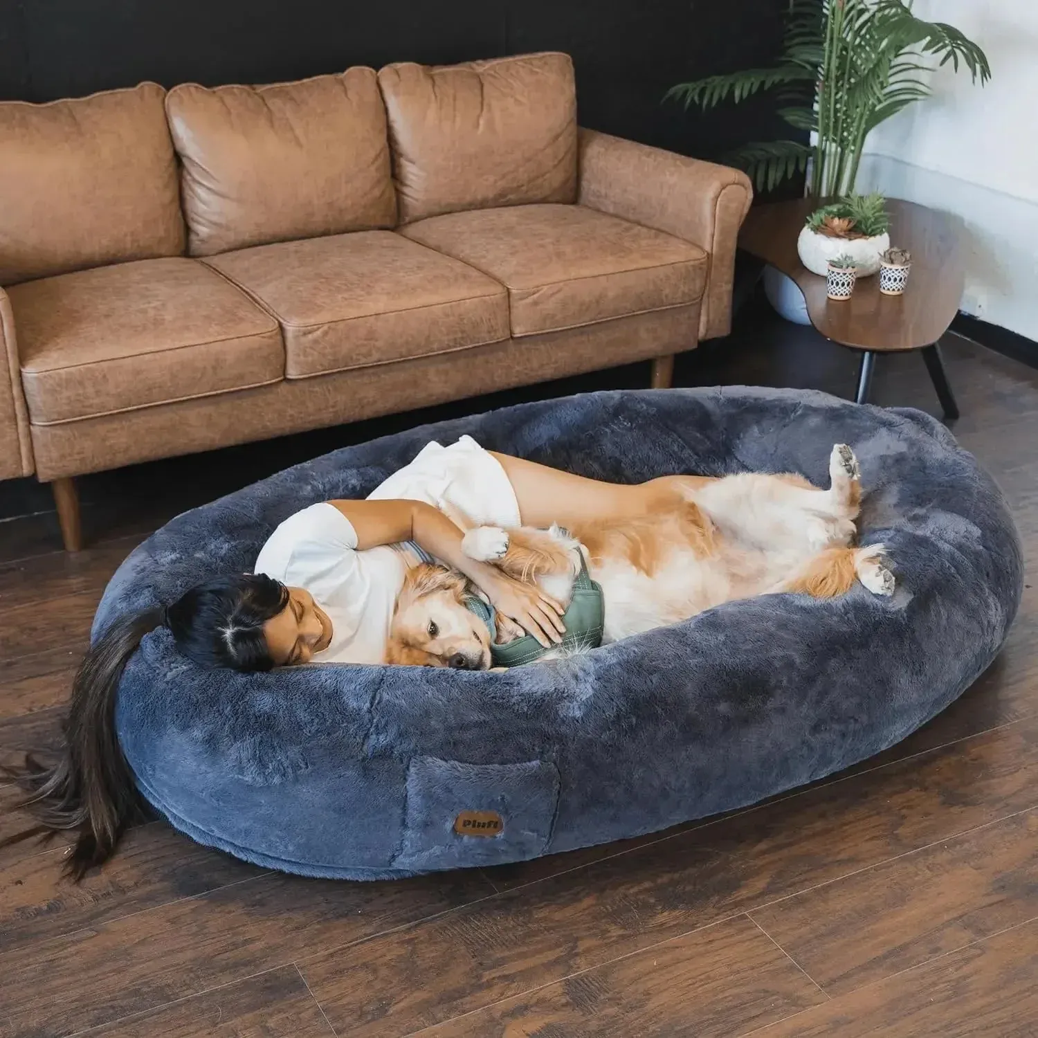 The Original Human Dog Bed for Adults, Kids, and Pets Comfy Plush Large Bean Bag with Memory Foam Dog Beds for Large Dogs