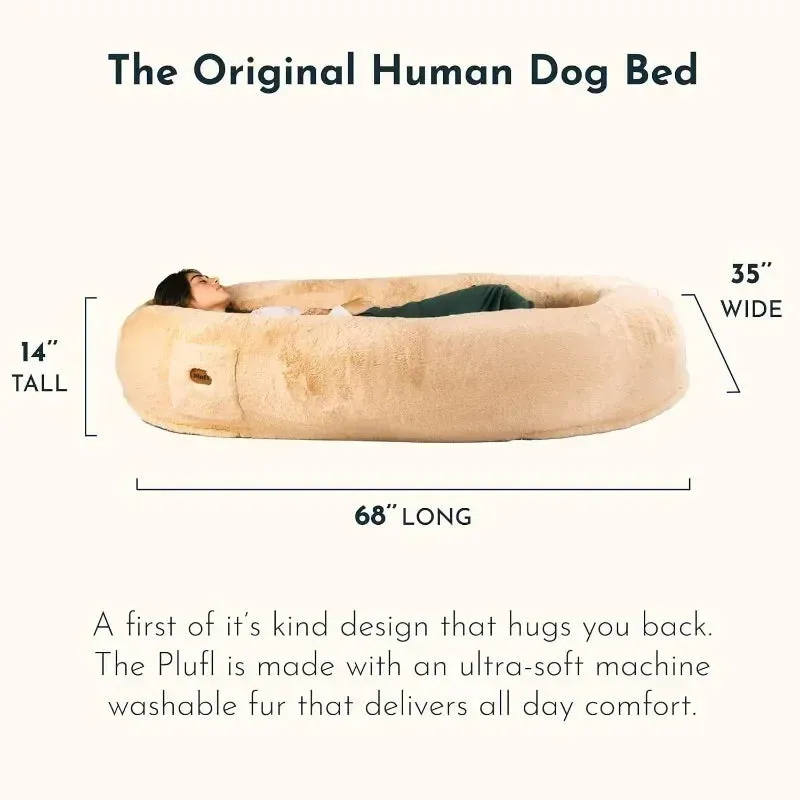 The Original Human Dog Bed for Adults, Kids, and Pets Comfy Plush Large Bean Bag with Memory Foam Dog Beds for Large Dogs
