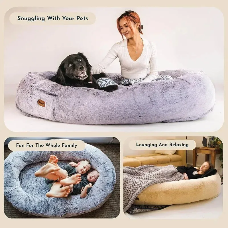 The Original Human Dog Bed for Adults, Kids, and Pets Comfy Plush Large Bean Bag with Memory Foam Dog Beds for Large Dogs
