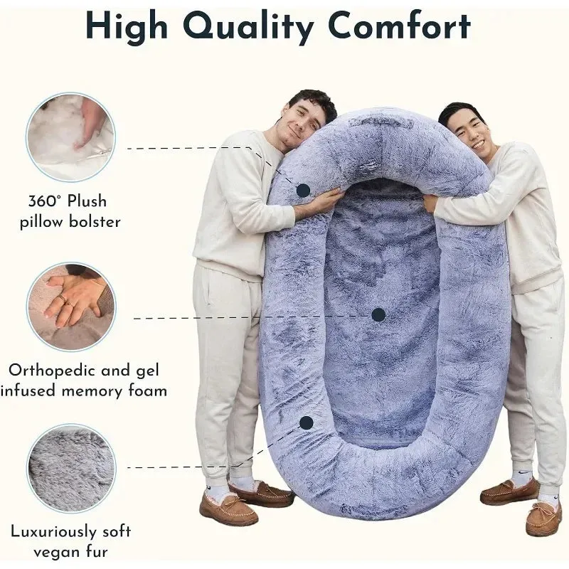 The Original Human Dog Bed for Adults, Kids, and Pets Comfy Plush Large Bean Bag with Memory Foam Dog Beds for Large Dogs