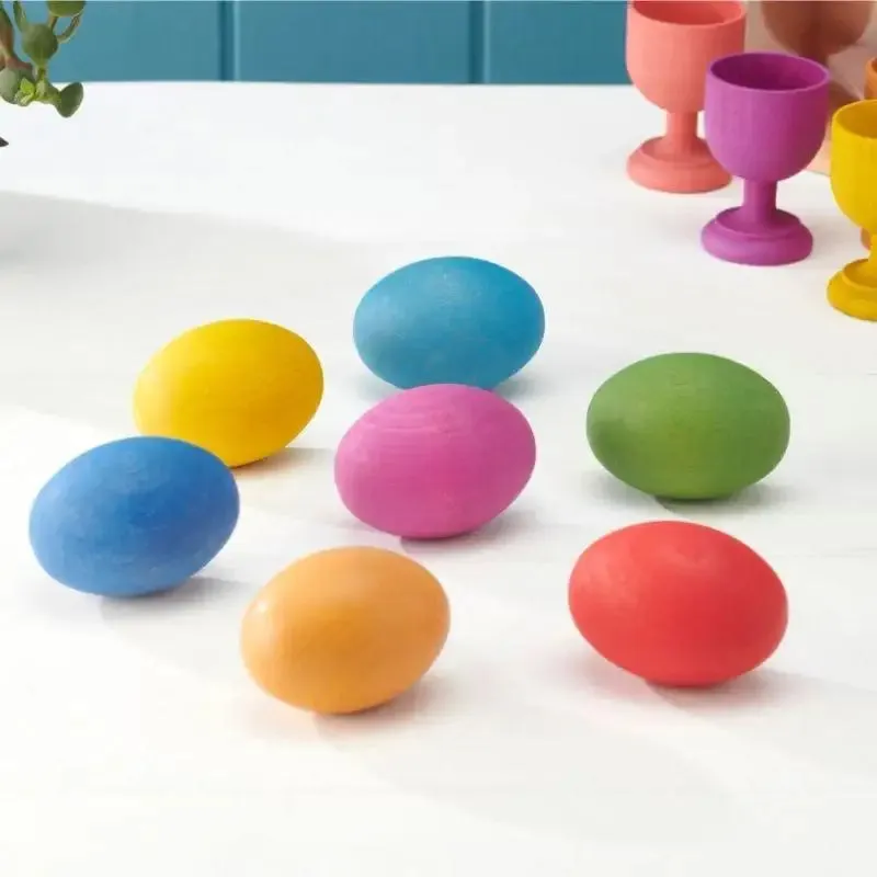 TickiT Rainbow Wooden Eggs - Pack of 7