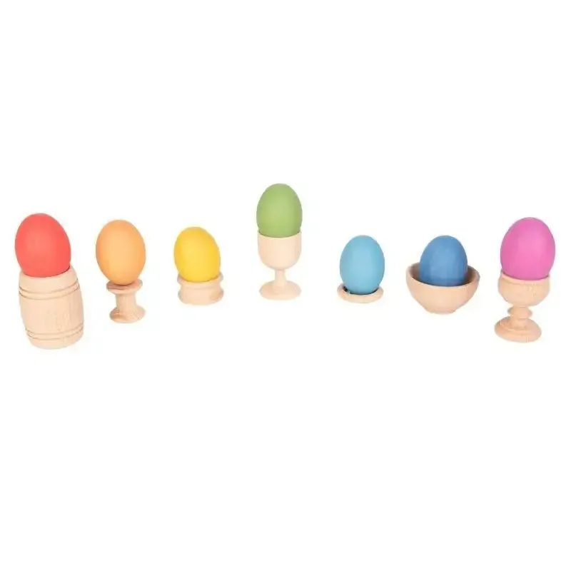 TickiT Rainbow Wooden Eggs - Pack of 7