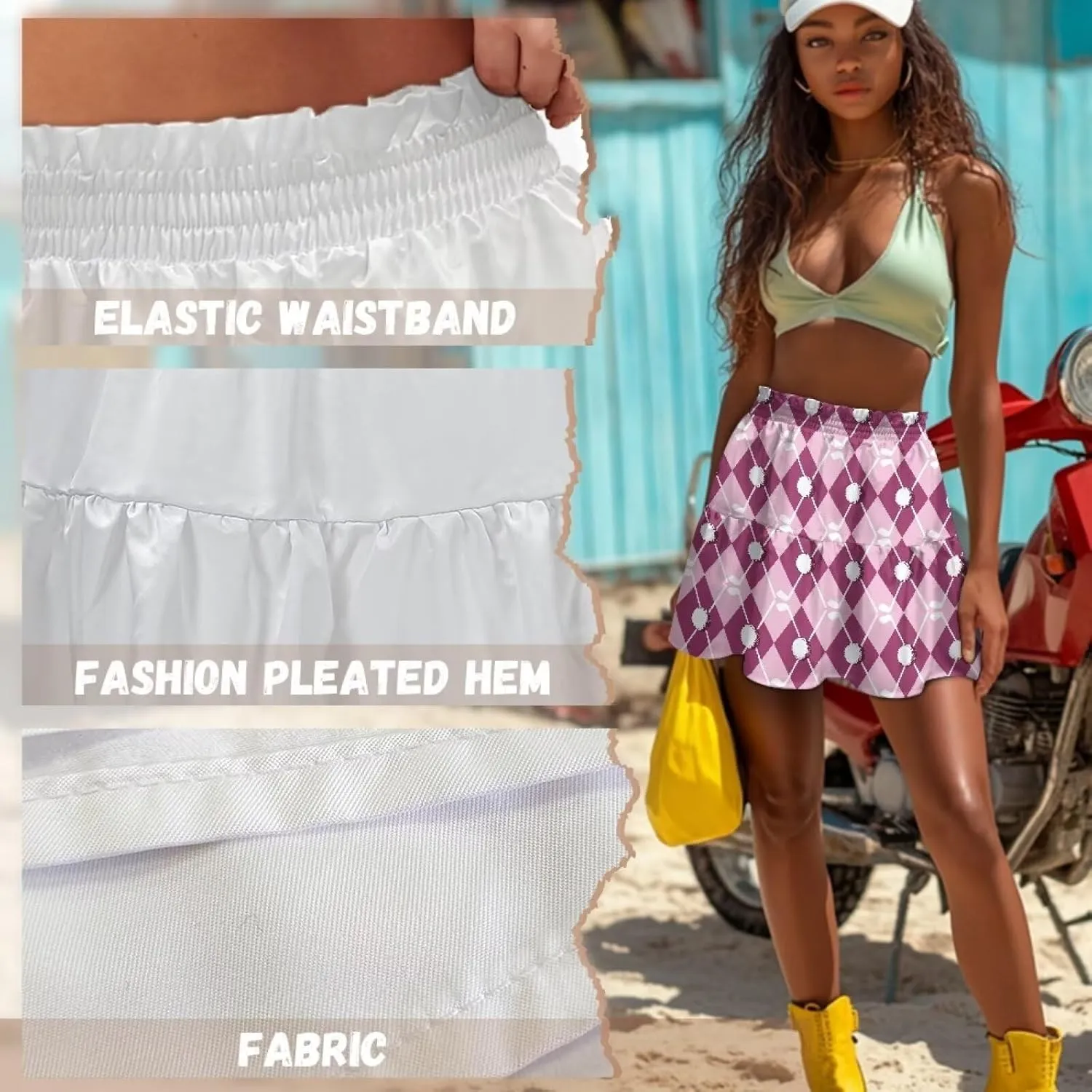 Tiered Mini Skirt for Running Casual Short Skirts query therapeutic trilogy symptom for Women High Waist 