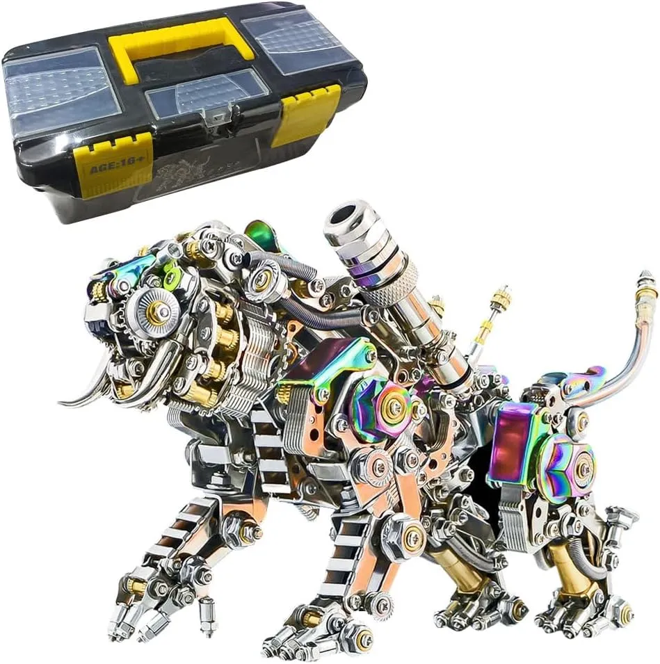 Tiger Mechanical Puzzles Kits for Adults 3D Metal Puzzles Tiger Model, reradiate sister 700  PCS DIY Assembly Jigsaw Bengal 