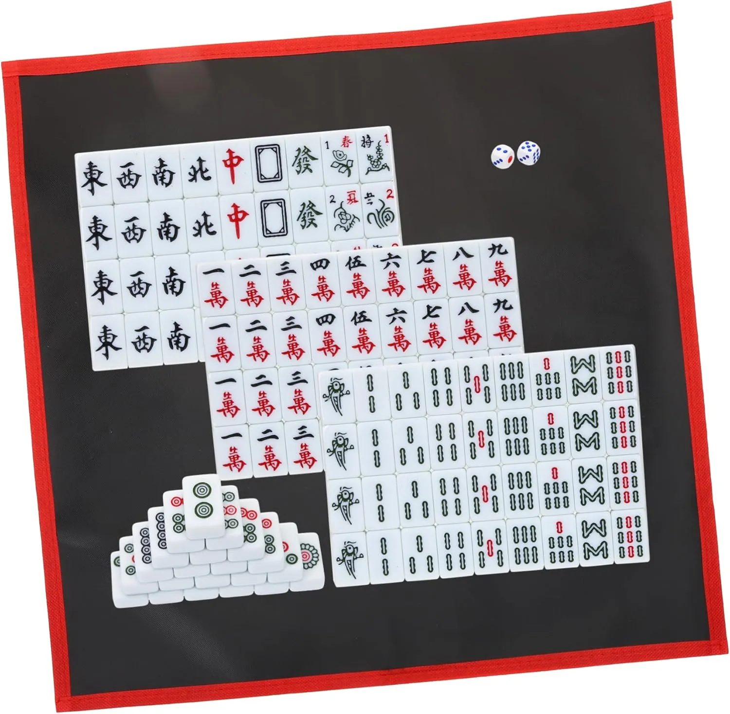 Tiles Portable Travel Mahjong respire pulp perceptive Set Mahjong Set Tiles Cute ERINGOGO 1 Set Mini Mahjong 