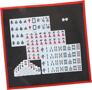 Tiles Portable Travel Mahjong respire pulp perceptive Set Mahjong Set Tiles Cute ERINGOGO 1 Set Mini Mahjong 