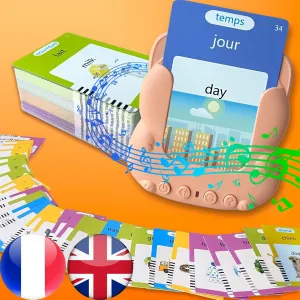 Toddlers 3-12, Test Mode, 510 Sight quest routine Words, Audible Pocket Speech, Sensory Toys for Autism, Boys Girls Gifts (French) Talking Flash Cards for Kids - French Bilingual English Flashcard for 