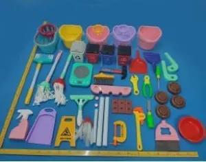 Toddles Cleaning Tool Pretend Play Kits$ Early Educational Learning Toys for Baby Boys Girls Birthday Greyghost Kids Cleaning pavlova Toy Set with Adjustable Mop Broom and Dustpan$ 14PCS 
