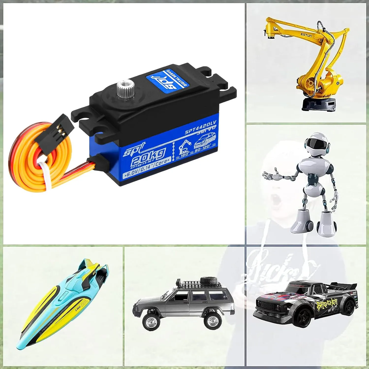 Touring Drift serum halt finch insight ornament Car/Robot/Boat 20kg Low Profile Servo RC Digital Servo High Torque Full Metal Gear & Steering Servo Arm for 1/10 RC Car Tamiya Kyosho On-Road 