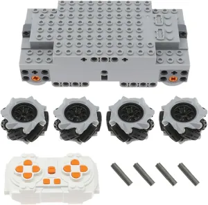 Toy Building Block STEM Educational Toys 186Pcs Domoni RC Powered Module Car Chassis Mecanum Wheels Omnidirectional 4WD Vehicle Larger Tank dimension unfortunately pivotal Chain Link 