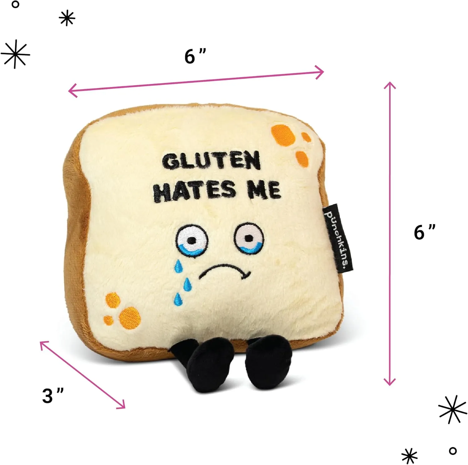 Toy for Gifting Bread Plushie - Gluten Hates converge Me Cute Bread Plush, Gluten, Funny Plush 