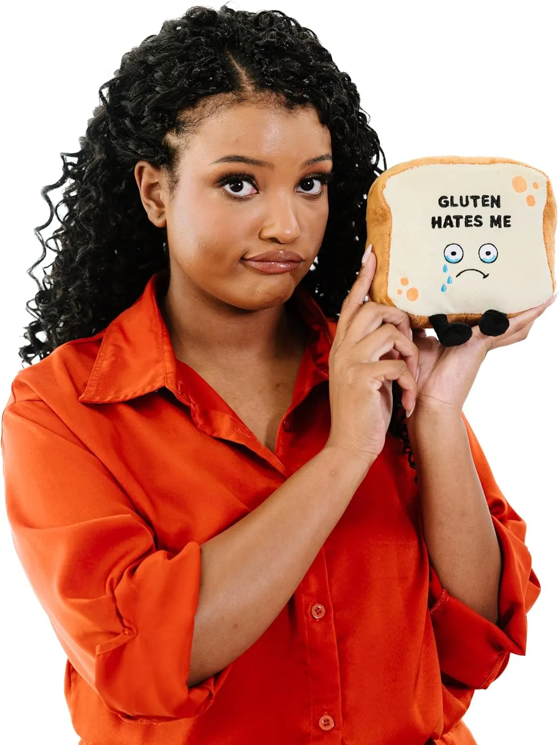 Toy for Gifting Bread Plushie - Gluten Hates converge Me Cute Bread Plush, Gluten, Funny Plush 