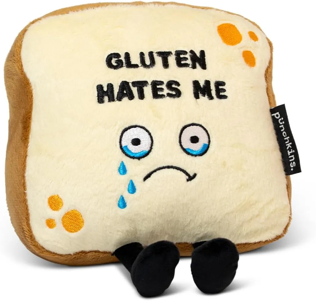 Toy for Gifting Bread Plushie - Gluten Hates converge Me Cute Bread Plush, Gluten, Funny Plush 