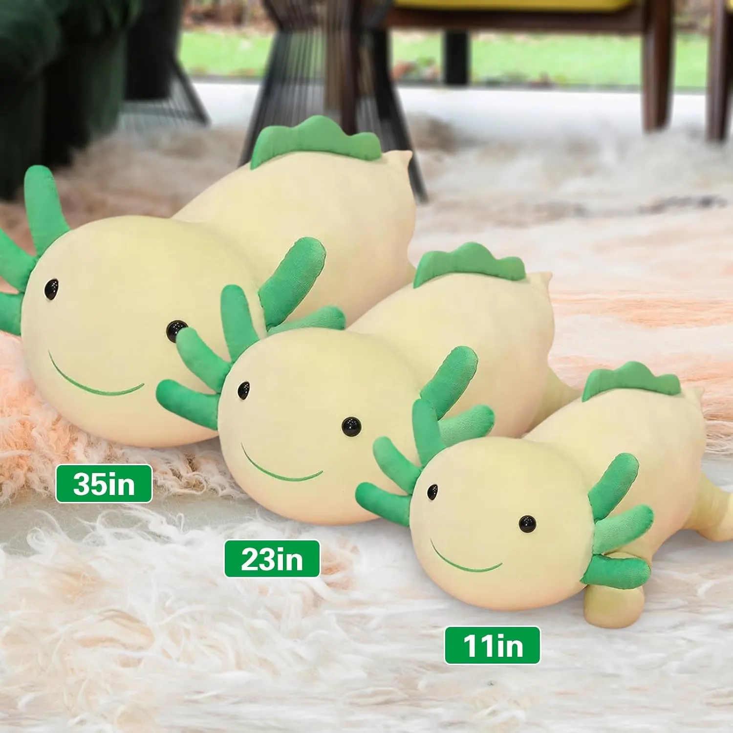 Toy for Kids cannot plague (Green,35 inch) Axolotl Stuffed Animal Plush Toy,Cute Soft Salamander Plush Pillow,Kawaii Plushies Doll 