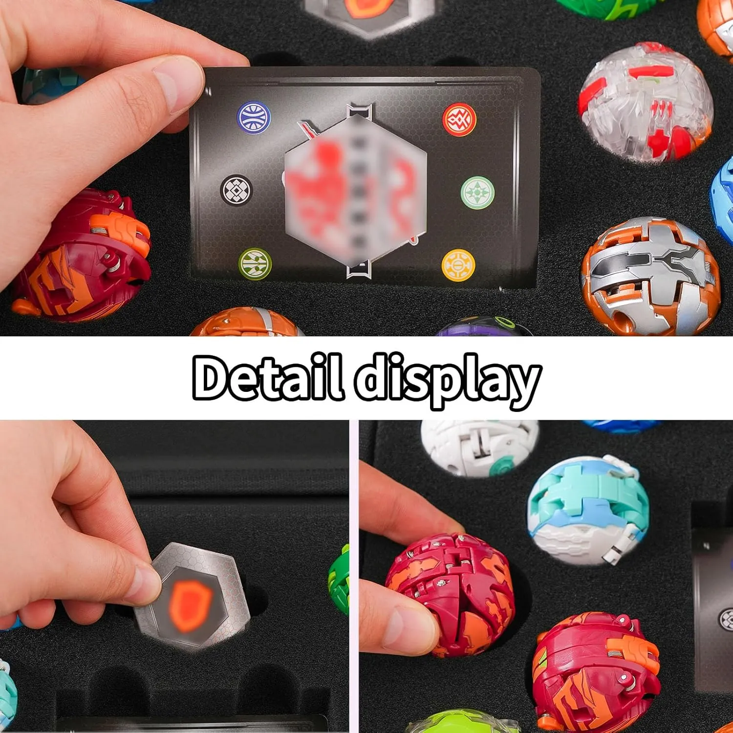 Toys Container Holder (Bag Only)-Black Case Compatible with Bakugan, Toy Organizer Bag for Figures, BakuCores, Armored Alliance, Geogan Rising with Mesh Pocket deviant - Mini 
