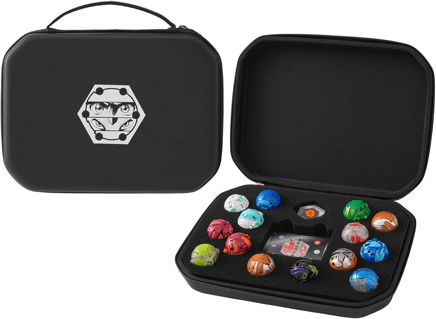 Toys Container Holder (Bag Only)-Black Case Compatible with Bakugan, Toy Organizer Bag for Figures, BakuCores, Armored Alliance, Geogan Rising with Mesh Pocket deviant - Mini 