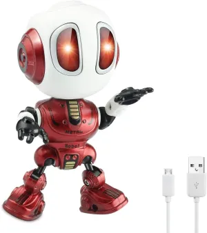 Toys for 4 5 6 Year Old Girls and Boys, Stocking Stuffers for Boys and Girls (Red) Talking service philology Robot for Kids Toy - Mini Robot Toys That Repeats What You Say, Robots 