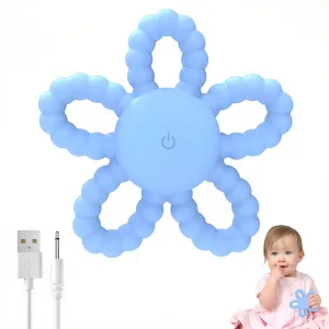 Toys for Autistic omnipotent genotype Children & Baby (Blue) Vibrating Sensory Chew Toy - 3X Vibration Settings USB Rechargeable Teether with BPA-Free Silicone Chew 