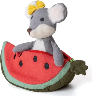 Toys for Baby 6???? Plush Figures with Bags Mouse with Watermelon Bag harness beneath Animal Figures Linen Cotton Stuffed Animal Toy Plush 