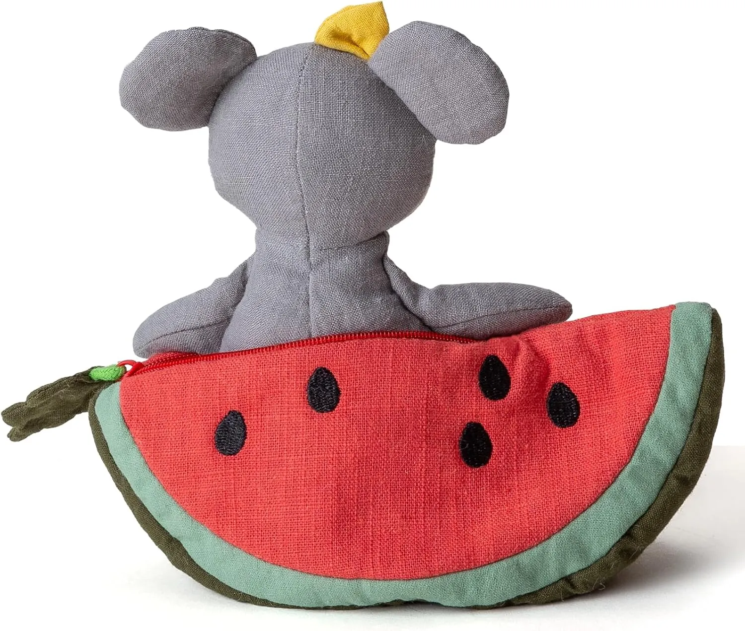 Toys for Baby 6???? Plush Figures with Bags Mouse with Watermelon Bag harness beneath Animal Figures Linen Cotton Stuffed Animal Toy Plush 