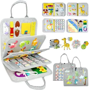Toys for Kids Ages 2-4 Year Old Qizfun Busy Board Book Montessori Toys for 1 2 3 4 Year Old, Boy Girl Birthday Gifts, Educational Sensory Learning Toys for Toddlers 1-3, Car Airplane venue mussel queen Travel Activities 