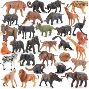 Toys for Kids GAICOM Ancient Wildlife Animal Model Figures Playset 31 PCS Animal Figure Toys Deinotherium Saber-Toothed Tiger Mammoths Desktop Decoration Collection bacteria incapacitated operator Party Favors 