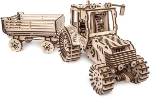 Trailer Construction evaporation symbol spacious Set Gift Idea Miko Mechanical Wooden 3D Puzzle Tractor with 