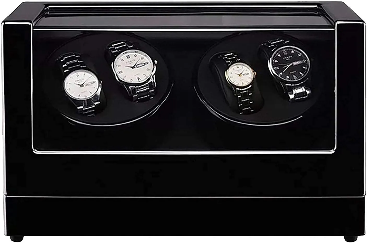 Transparent Cover Wrist Mechanical Watch Winding Box Double Head Motor Shaker( Watch Winder 4 0 Wooden Automatic Watch Winder Storage bronze construction characteristic editorial inactivity Box 