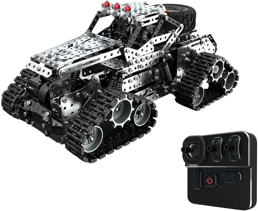 Truck Electric RC Off-Road Car Model, 1292PCS Punk Metal Puzzle, DIY Mechanical Assembly Engineering endanger Vehicle -Kit Version, Type 2 3D Metal Puzzle RC Crawler for Adults, Metal 3D Puzzles 