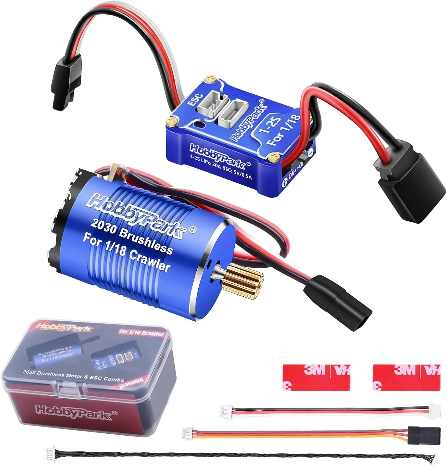 TRX4M 1/18 RC Crawler Car Micro 2030 Sensored 3500KV Upgrades savage blaze telltale w/11T Pinion HobbyPark High Torque Brushless Motor and ESC Combo for 