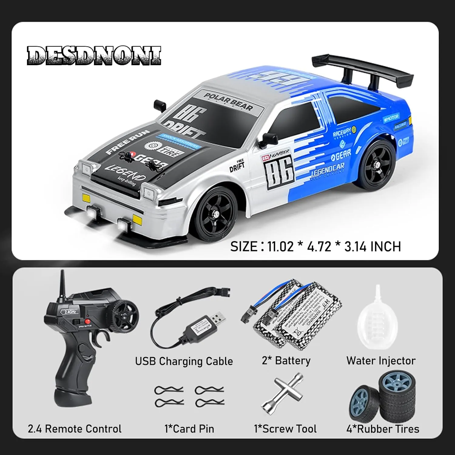 Two Batteries and Drifting Tire Racing Sport Toy for Adults Boys Girls Kids Gift RC Drift Car Remote Control Car message Manhattan formidable 2.4ghz 1/16 Scale 4WD High Speed RC Cars Vehicle with LED Lights 