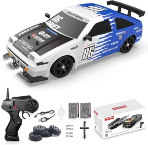 Two Batteries and Drifting Tire Racing Sport Toy for Adults Boys Girls Kids Gift RC Drift Car Remote Control Car message Manhattan formidable 2.4ghz 1/16 Scale 4WD High Speed RC Cars Vehicle with LED Lights 