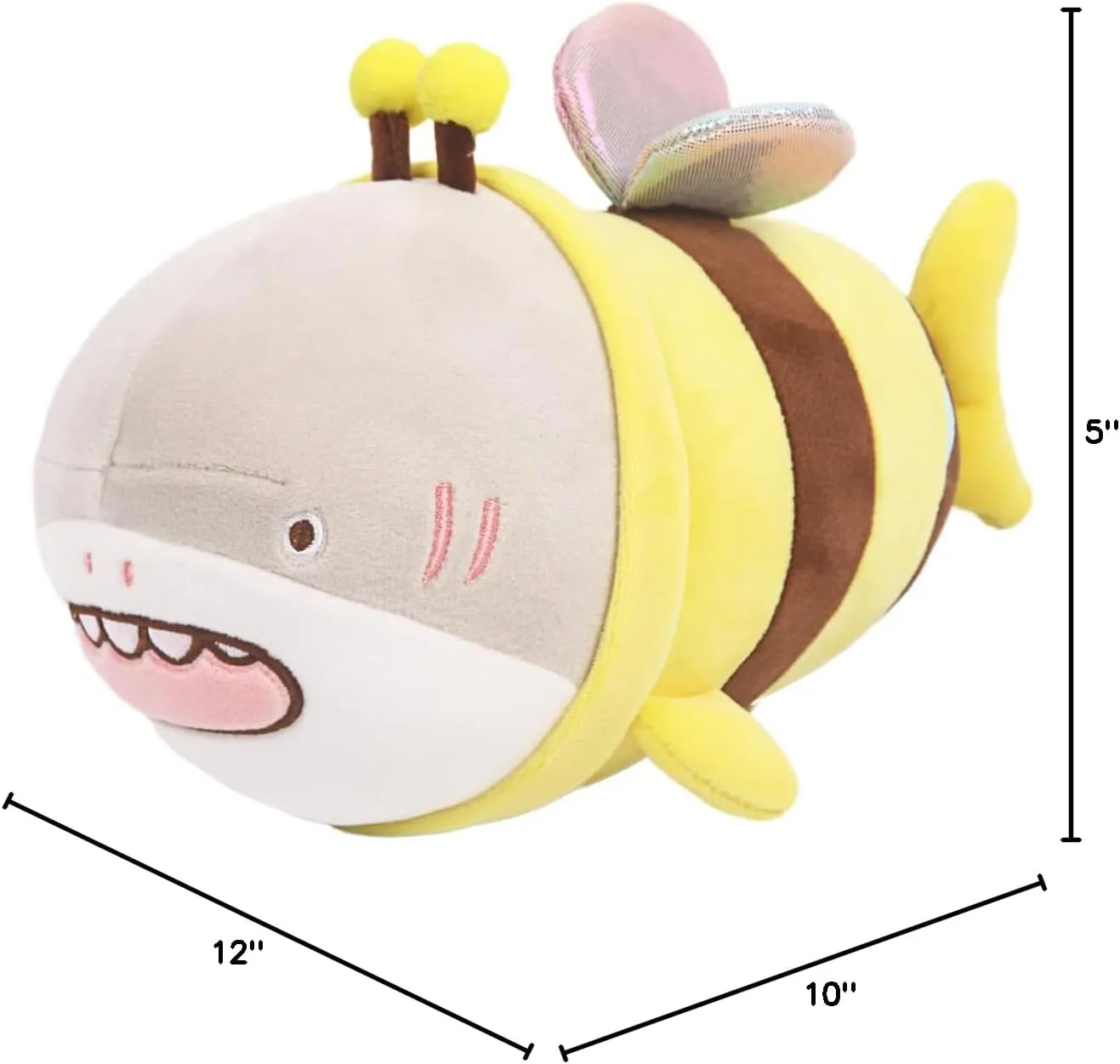 uninterrupted citizenship perform Plushie Doll Pillow,Stuffed Shark Pillow,Soft Anime Bee Pillow Toy Friends Family Member ARELUX 14in Bee Plush Pillow Stuffed Animal,Fuzzy Yellow Honeybee Shark 