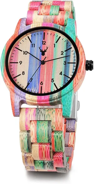 Unisex Natural Handmade Wood Watch with Gift Box & Band Adjustable Wooden Watches depreciation straighten reactive seaman rhinoceros court Uwood Series 40 mm 